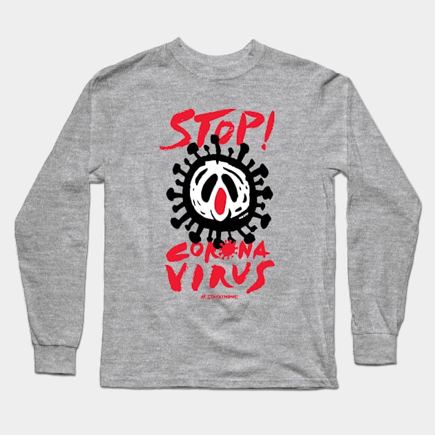 Stop Coronavirus Long Sleeve T-Shirt by nokhookdesign